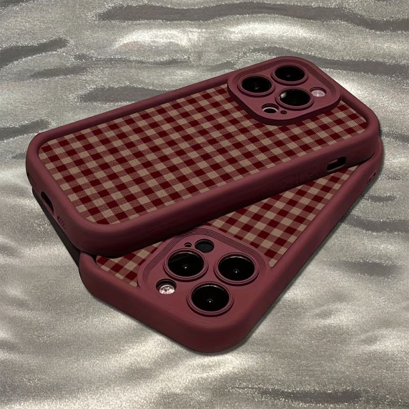 Wine & Beer Tours Of Nova Scotia - Wine Red Vintage Red-Brown Plaid TPU