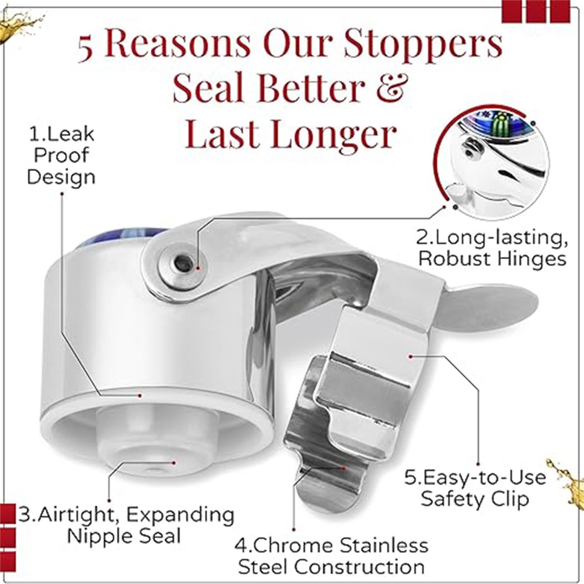 Wine & Beer Tours Of Nova Scotia - (A02R] 2Pcs Wine Stopper & Champagne