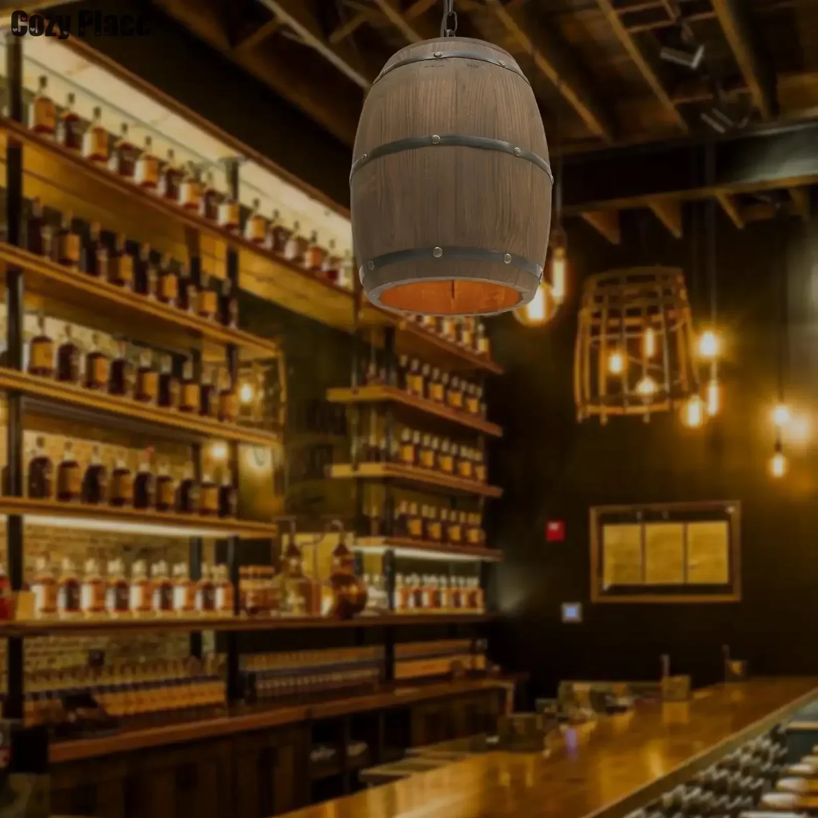 Wine & Beer Tours Of Nova Scotia - Rustic Lamp Vintage Chandelier Wooden Pendant
