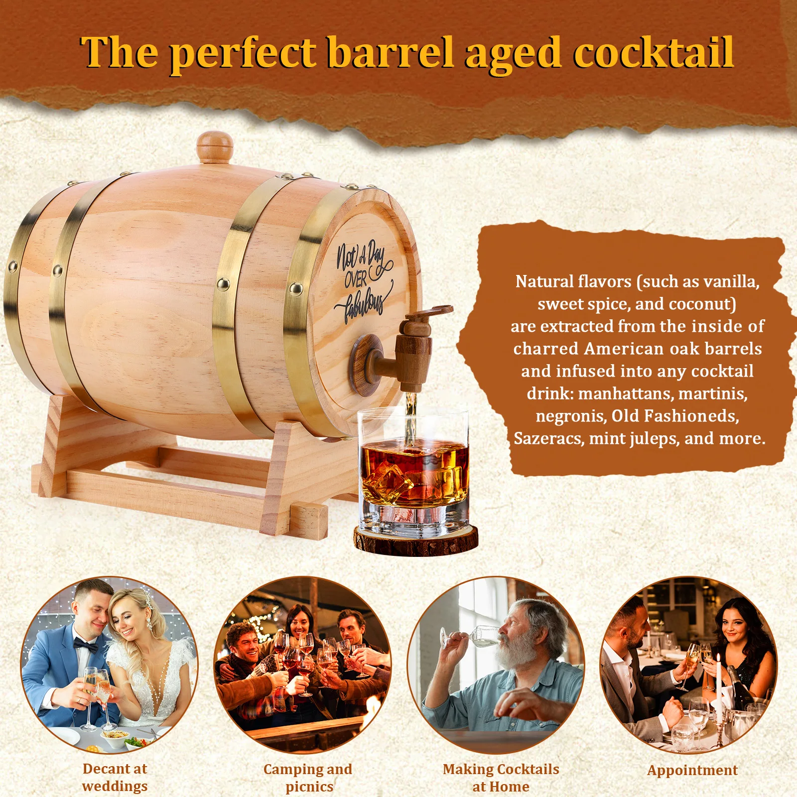 3L Wooden Whiskey Barrel with  - Wine Beer Tequila review and price