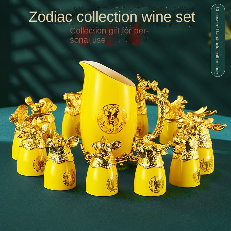 Gold-plated Twelve Animal Head - Wine Beer Tequila review and price